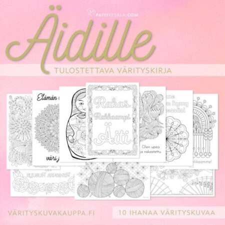 Taiteilija Päivi Vesala / Tulostettava värityskirja Äidille
