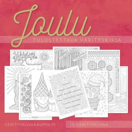 Taiteilija Päivi Vesala / Tulostettava värityskirja Joulu