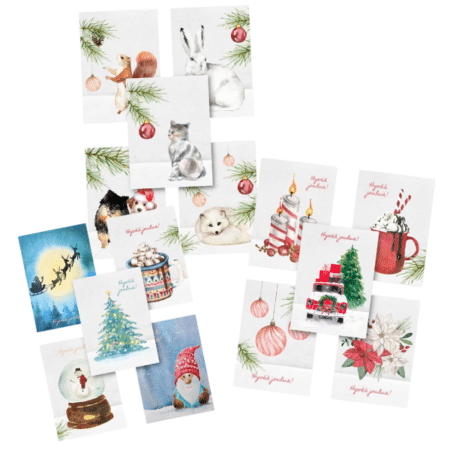 Kotimaiset joulukortit, 20 kpl (Valitse setti)