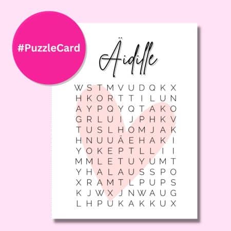 Raisu design / Äitienpäivä "Puzzle card" minipakopeli (ladattava tuote)