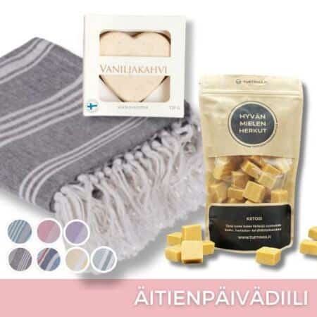 ÄITIENPÄIVÄDIILI: Hamam-pyyhe, suolasaippua + fudge