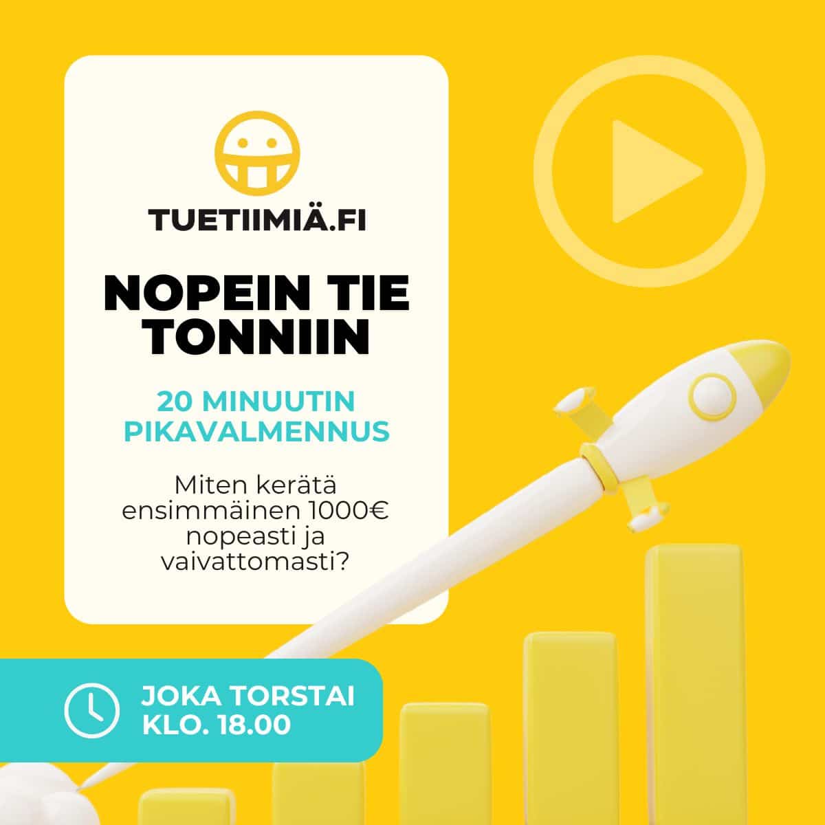 nopein tie tonniin