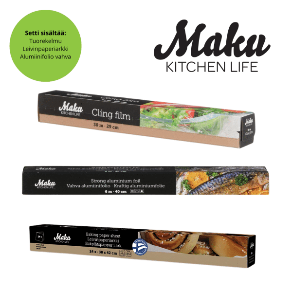 Maku Kitchen Life / Setti: Leivinpaperi, Alumiinifolio + Tuorekelmu