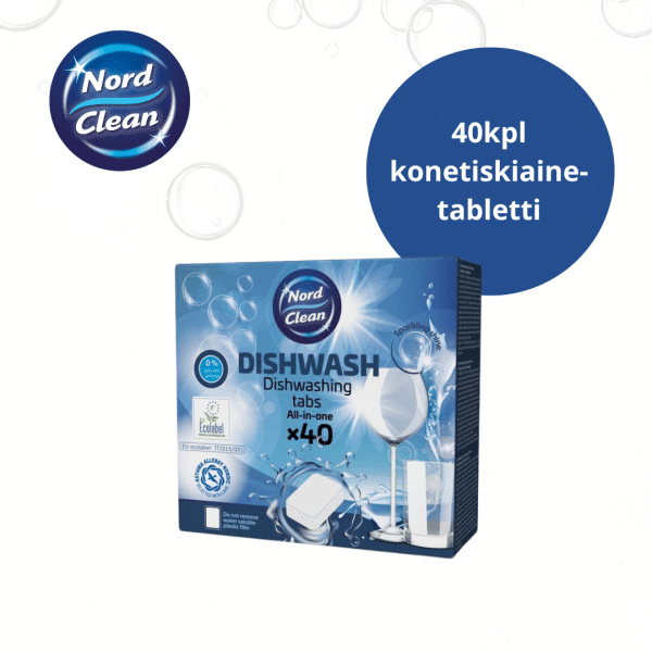 Nord Clean / Astianpesusetti (sis. 40kpl konetiskitabletti, 1l käsitiskiaine + tiskiharja) - Image 2