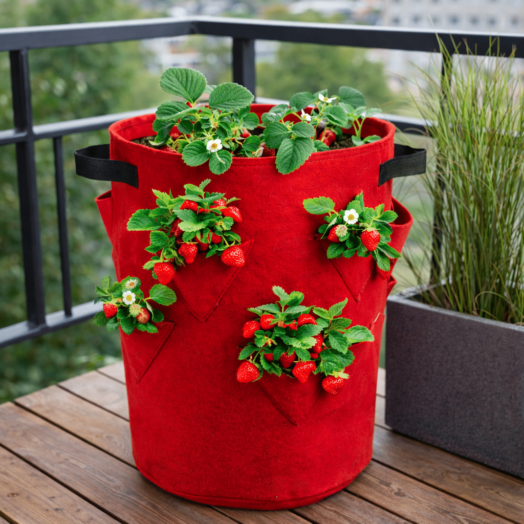 Huopakassiruukku mansikoiden ja yrttien viljelyyn - Image 3