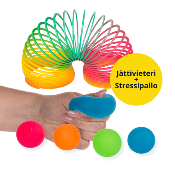 Iso sateenkaarivieteri 10cm + puristelupallo