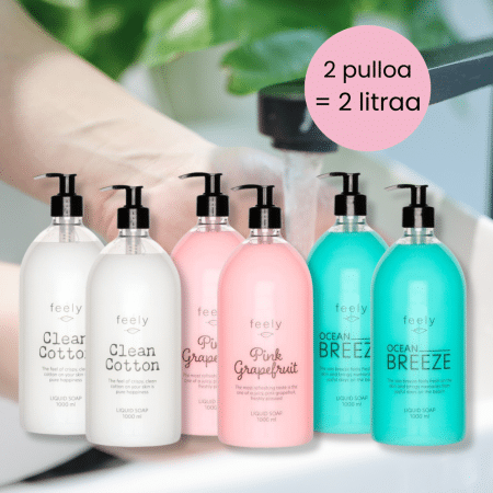 Feely Nestesaippua, 2 x 1000ml (valitse tuoksu)