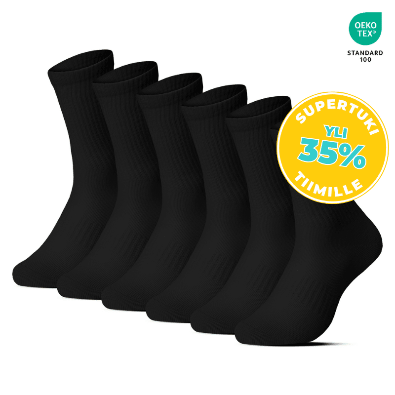 3 paria mustia urheilusukkia, koot 35-46