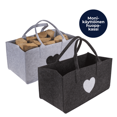 Puunkantokassi Sydän, huopa (valitse väri)