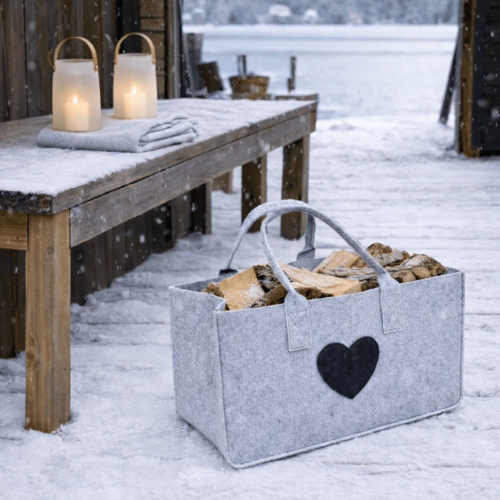 Puunkantokassi Sydän, huopa - Image 2