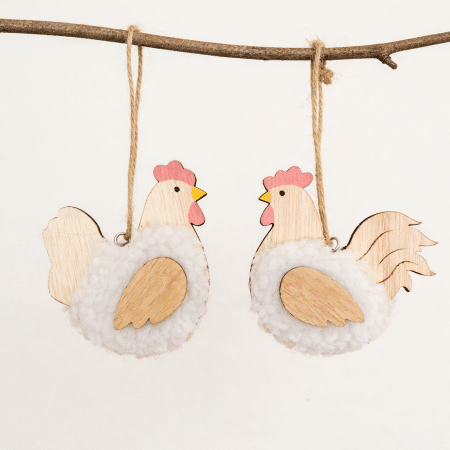 Lovin / Kana ja kukko -koristeet, 2kpl
