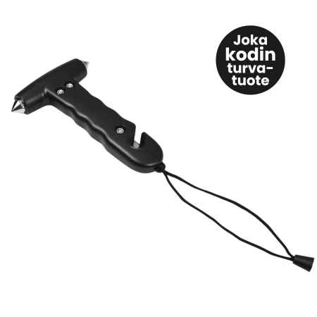 Hätävasara + turvavyöleikkuri, ripustusnaru