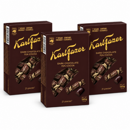 Fazer / 70% tumma suklaakonvehti, 3 rasiaa