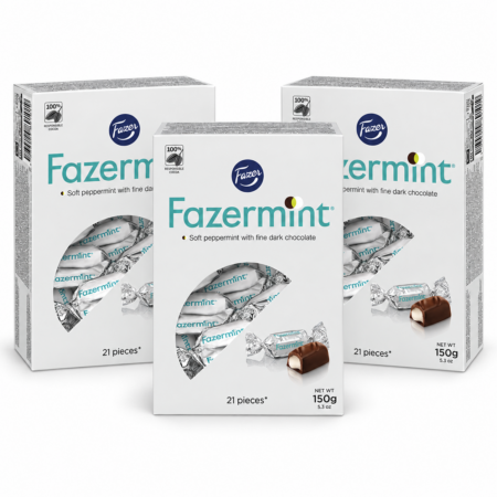 Fazer / Fazermint minttusuklaakonvehti, 3 rasiaa